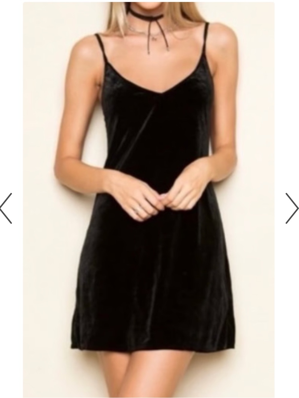 Brandy Melville Little  Black Dress Velvet 
thin straps